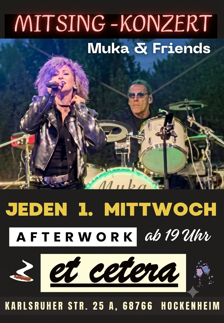 Mitsing-Konzert mit Muka & Friends im et cetera Hockenheim – jeden ersten Mittwoch im Monat ab 19 Uhr